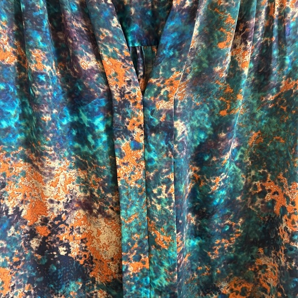 Daisy Fuentes Blue and Orange Blouse Size Medium - Picture 2 of 5